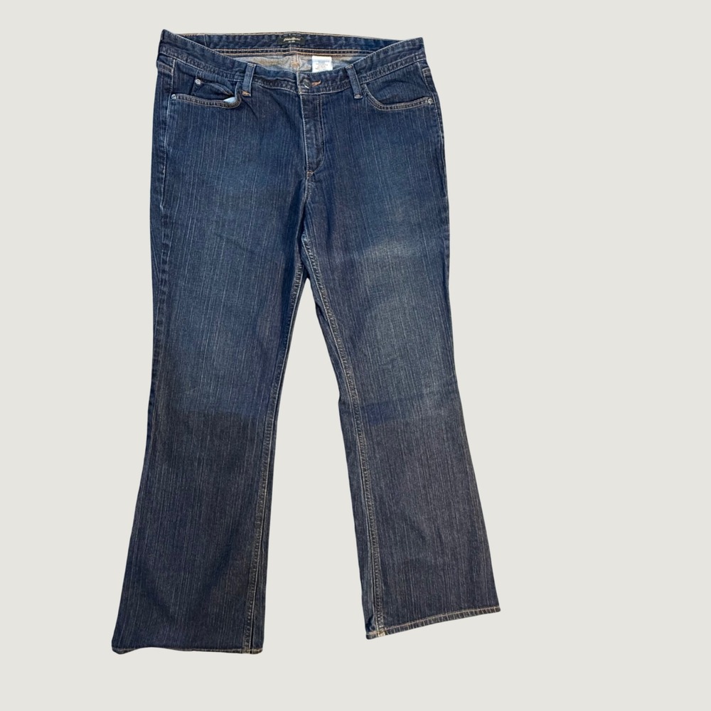 Eddie Bauer Womens Bootcut Jeans Dark Wash Stretch Denim Size 12R D3761927